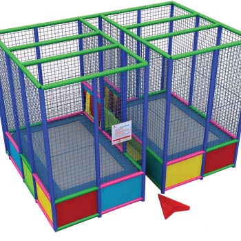 Structure de jeux avec trampoline double 20m2 aire de jeux avec trampoline