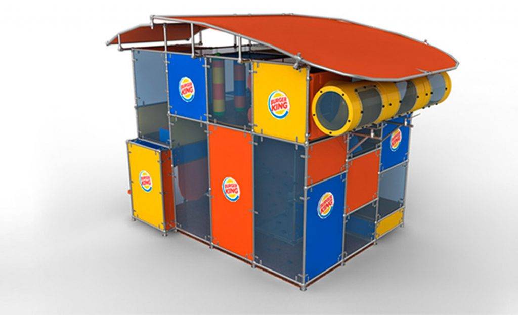 Structure aire de jeux pour le restaurant Burger King